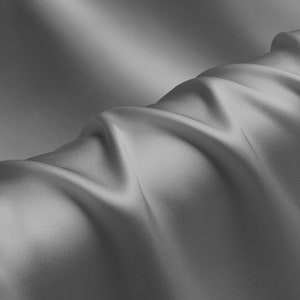 100% pure silk fabric 16mm silk satin 114cm width gery color for lining, pillowcases, scrunchies, DIY handmade, sell by the yard