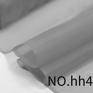 100% silk organza fabric sold by the yard 5mm 140cm width 54&quot; silver grey light grey silk bridal silk wedding silk DIY handmade dress fabric
