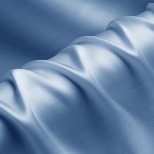100% mulberry fabric 19mm silk satin charmeuse 114cm width blue color for wedding dress pillowcase eye mask scrunchies sell by yard