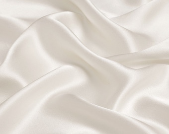 ivory silk fabric 19mm silk satin fabric 19mm silk charmeuse silk fabric sell by the yard wedding dress silk, silk scarf fabric, solid color
