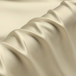 100% pure silk light camel 30mm silk satin fabric silk charmeuse for dress, shirts, pajams sell by the yard, DIY handmade, wedding fabric