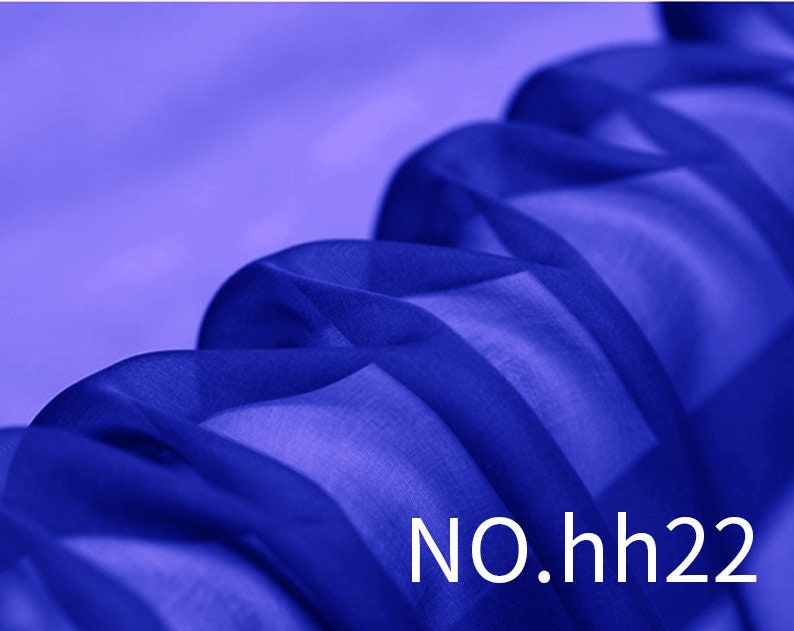 100% Silk Chiffon Fabric Sold by the Yard 6mm 140cm Width 54 Royal Blue  Light Blue Blue Color Silk Dress Fabric Silk Fabric DIY Handmade 