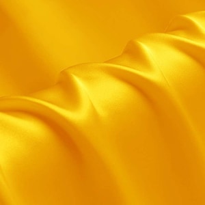 100% pure silk fabric 16mm silk satin 114cm width yellow color for lining, pillowcases, scrunchies, DIY handmade, sell by the yard