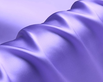 100% silk purple color 19mm silk satin fabric for dress shirts, pajamas, evening dress, DIY handmade, sell by the yard, made in China