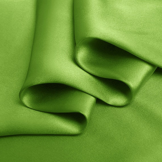 100% Silk Green Color 19mm Silk Satin Fabric for Dress Shirts, Pajamas, Evening  Dress, DIY Handmade, Sell by the Yard, Made in China 