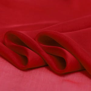 100% silk chiffon fabric sold by the yard 6mm 140cm width 54&quot; red color for dress fabric silk fabric DIY handmade