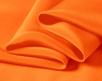 100% mulberry pure silk fabric 16mm silk crepe de chine fabric 140cm width orange color for shirts, scarf, DIY handmade sell by the yard
