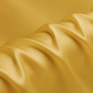 100% pure silk fabric 16mm silk satin 114cm width golden yellow color for lining, pillowcases, scrunchies, DIY handmade, sell by the yard