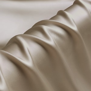 100% pure silk camel color 30mm silk satin fabric silk charmeuse for dress, shirts, pajams sell by the yard, DIY handmade, wedding fabric