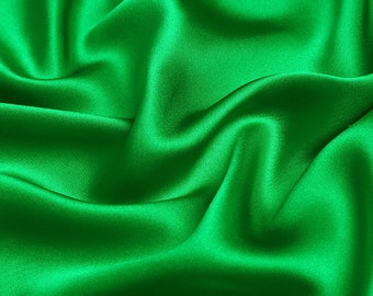 Emerald Green Silk Satin Fabric, 30mm Charmeuse, Wedding Dress Fabric
