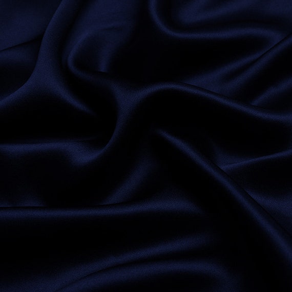 100 Silk Navy Blue Color 19mm Silk Satin Fabric for Dress Shirts