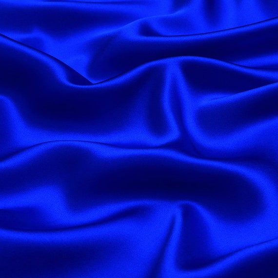 Silky Pearlescent Ice Silk Satin Fabric 160cm Wide Sold by The Meter for  Clothing Background Decoration(Color:Royal Blue)