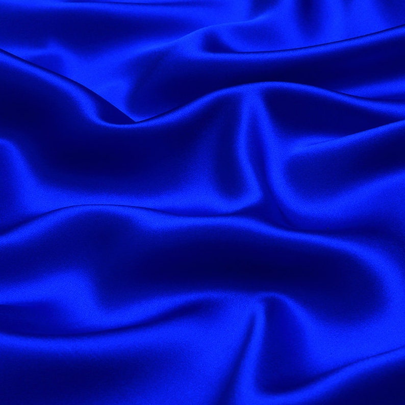 100% silk royal blue color 19mm silk satin fabric for dress | Etsy