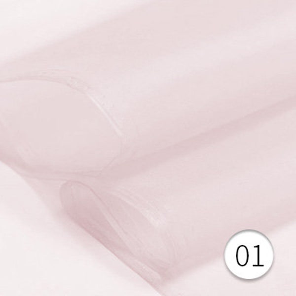 Tissu organza 100% soie vendu par cour 5mm 140cm 54" largeur rose pâle couleur rose bébé soie soie de mariage