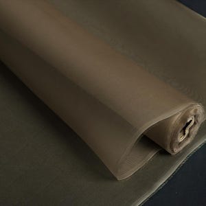 100% Seide Organza Stoff verkauft lose 5 mm 140 cm Breite 54 &quot;dunkle Kaffee Seide Brautseide Hochzeit Seide DIY handgefertigten Kleiderstoff
