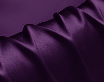Tessuto di raso di seta viola, charmeuse da 30 mm, cucito fai da te, tessuto da sposa