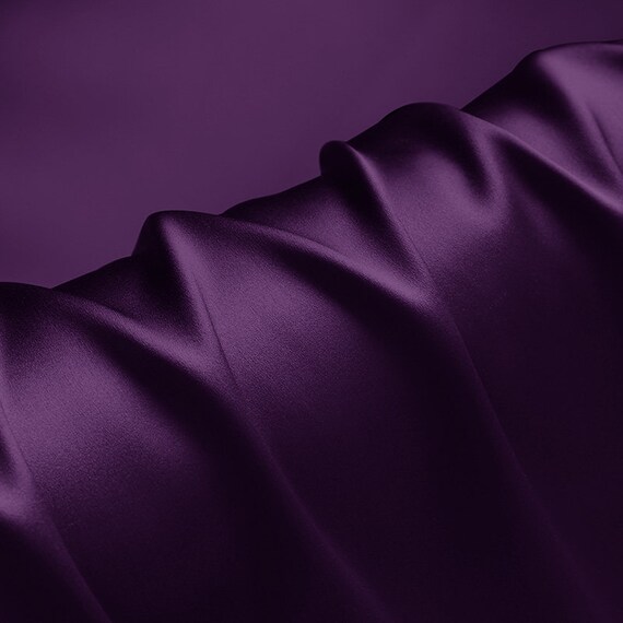 100% Silk Purple Color 19mm Silk Satin Fabric for Dress Shirts, Pajamas,  Evening Dress, DIY Handmade, Sell by the Yard, Made in China 