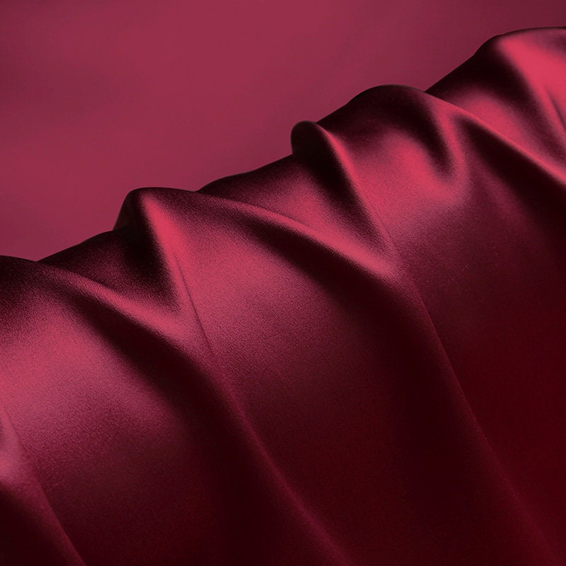 Wine Red 22mm Silk Satin Fabric for Dress Pillowcases Etsy