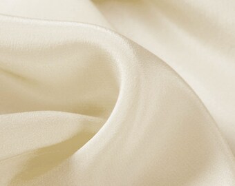 100% mulberry pure silk fabric 16mm silk crepe de chine fabric 140cm width champagne color for shirts, scarf, DIY handmade sell by the yard