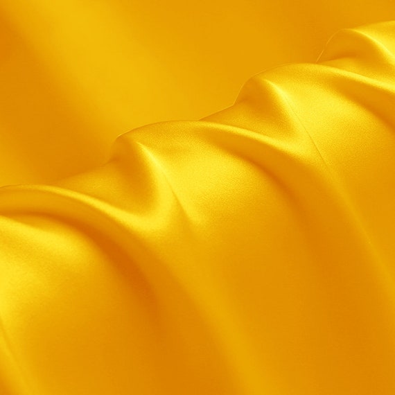 Pure Silk Bright Yellow 19mm Silk Satin Fabric for Dress Shirts