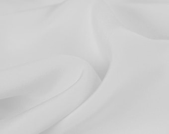 Ivory White Silk Crepe de Chine Fabric, 30mm, DIY Wedding Dress Fabric 114cm width Sell By The Yard