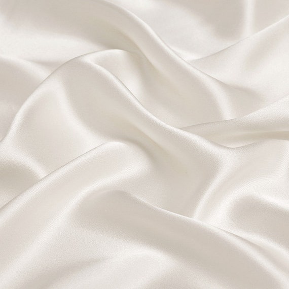100% Silk Ivory White Silk 40mm Silk Satin Fabric Silk - Etsy
