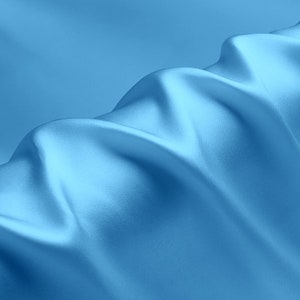 100% pure silk fabric 16mm silk satin 114cm width blue color for lining, pillowcases, scrunchies, DIY handmade, sell by the yard
