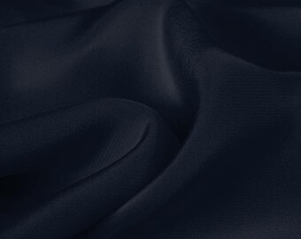 30mm silk crepe de chine silk CDC navy blue color silk fabric for dress, shirts, sell by the yard, DIY handmade, wedding fabric
