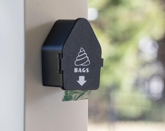 Personalized Poop Bag Dispenser, Indoor or Outdoor, Wall Mounted Dog Bag Storage