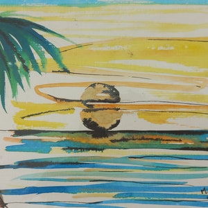 Coucher de soleil, une aquarelle unique en son genre sur les îles tropicales des Canaries