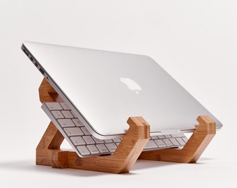 Bamboo Laptop Stand - Notebook Stand - Portable - Ergonomic - Laptop Tray - Docking - Laptopstand - Computer Stand - Computerstand - Macbook