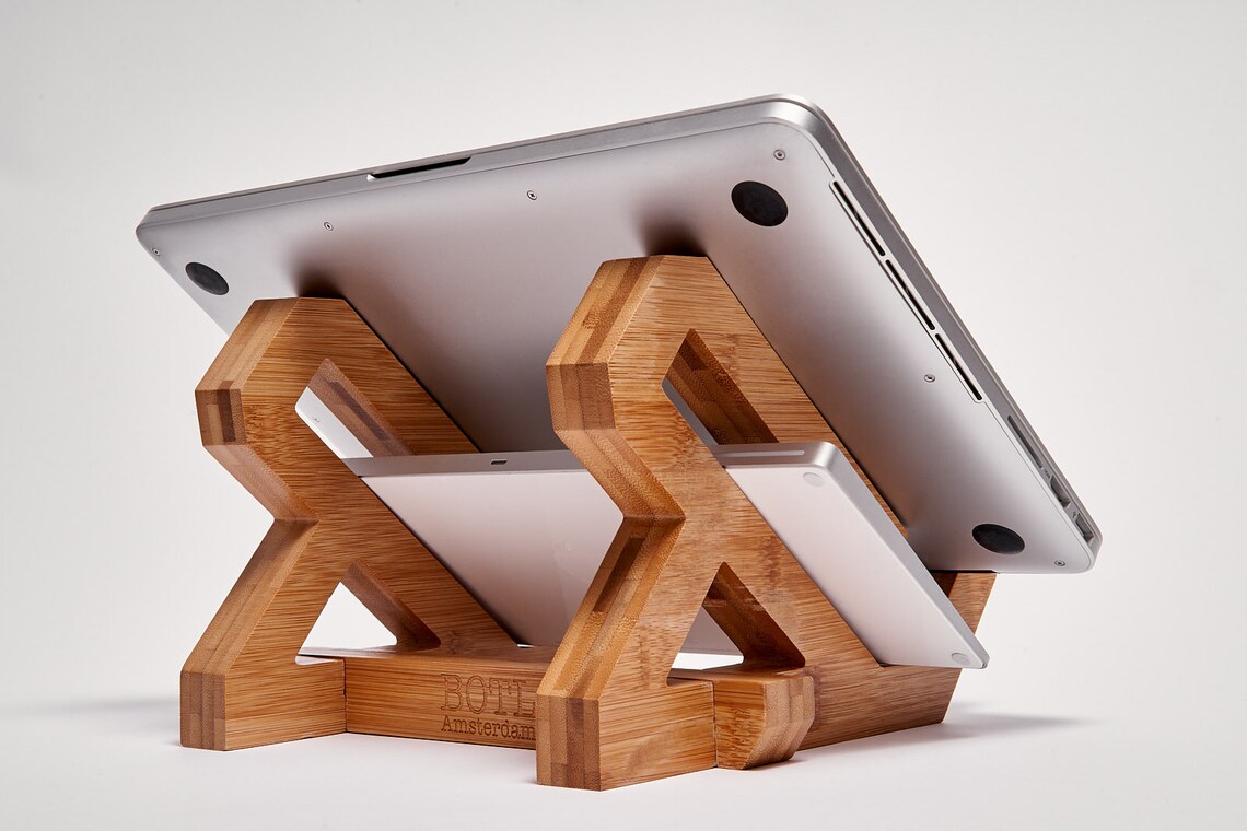 Bamboo Laptop Stand Notebook Stand Portable Ergonomic Etsy