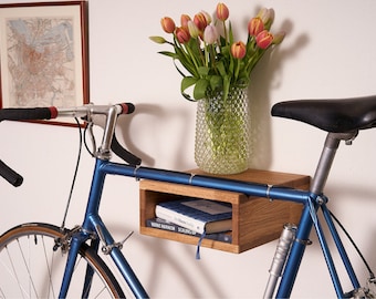 100% OAK Wood Bike Hanger | Bike shelf | Bike Wall Mount | Bike rack | Bike storage - Natural Oiled Finish