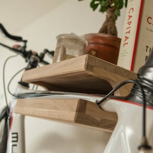 100% OAK Wood Bike Hanger | Bike shelf | Bike Wall Mount | Bike rack | Bike storage - NATURAL FINISH