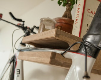 100% EIKEN houten fietshanger | Fietsplank | Fiets Muurbeugel | Fietsenrek - Naturel (geen olie)