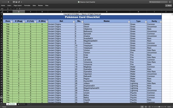 Ultimate Pokemon Trading Card Game Checklist 21 Etsy