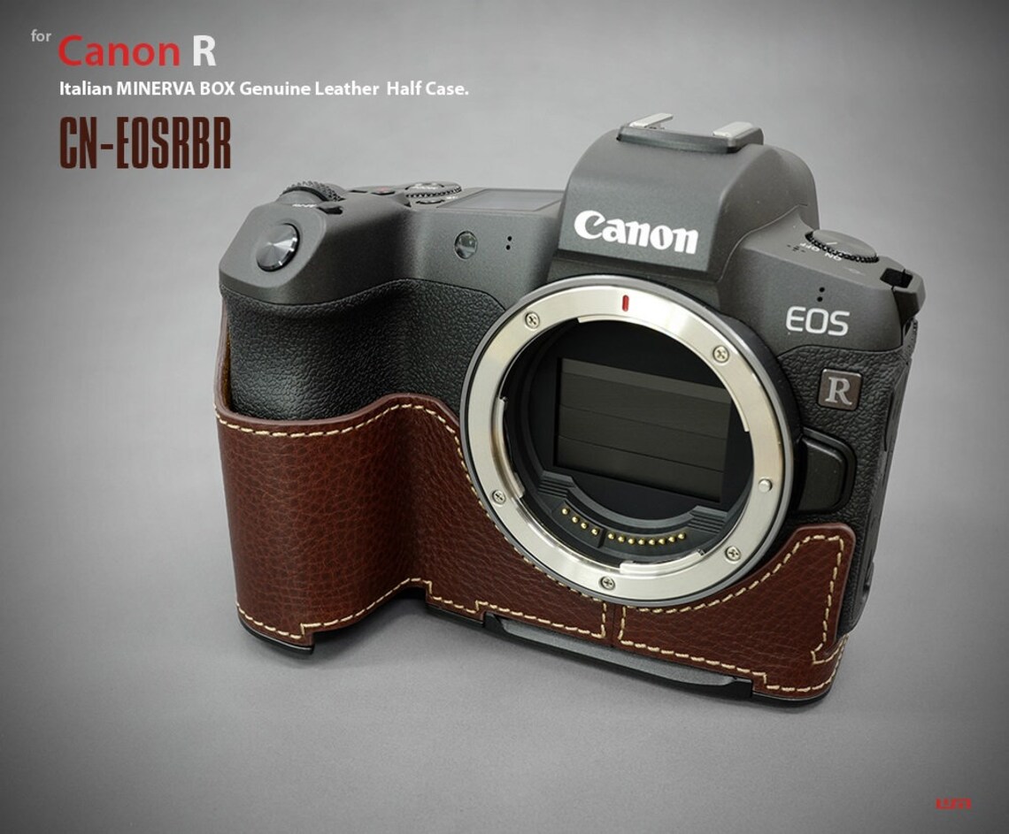 LIM'S Genuine Leather Half Case & Dovetail Plate For Fujifilm X-T5 Camera - Brown, Handcrafted In Italy