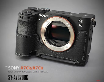 LIM'S Echtleder Kameratasche für Sony A7CII A7CR A7C2 Ledertasche [schwarz]