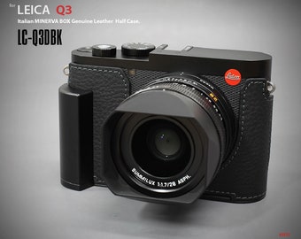 LIM'S lederen camera-halve behuizing metalen handgreep zwaluwstaartplaat voor Leica Q3-behuizing zwart