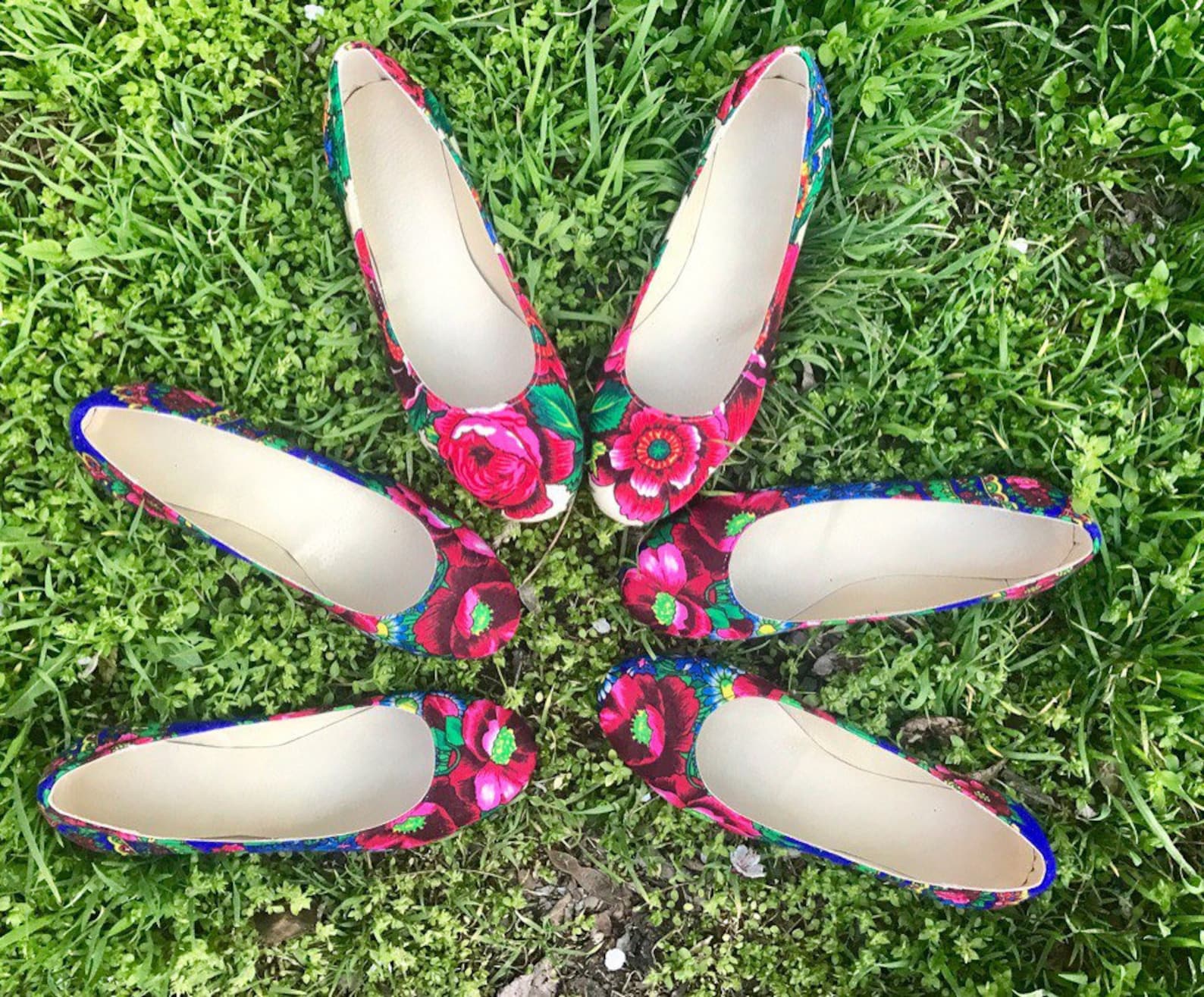 ballet shoes with flowers floral print ballet shoes with flowers floral print