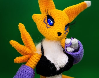 renamon furry doll, Custom furry plush, anthro plush,  yiff doll, Poseable OOAK Doll
