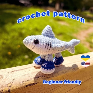 tralalero tralala crochet pattern , amigurumi easy tutorial for beginners, Internet meme, crochet shark