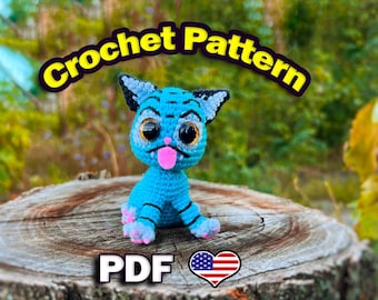 Patrón de crochet de tigre azul derpy: Tutorial fácil de Amigurumi k pop demon
