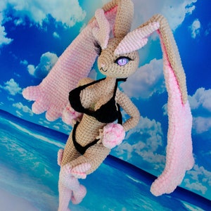 Lopunny shiny doll, Custom furry plush, anthro plush,  yiff doll, art Doll, unique gift