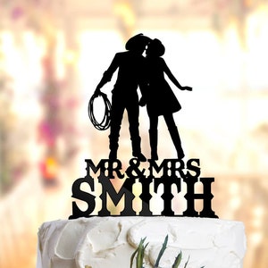 Bride and Groom Cowboy Wedding Cake Topper. Western wedding  Cake Topper. Country Wedding Cake Topper PR126