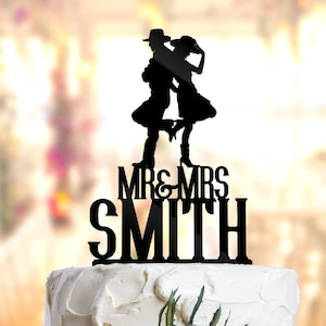 Cowboy Wedding Cake Topper.  Country Wedding Cake Topper. Cowboy groom and Cowgirl bride. Western Cake Topper.  PR129