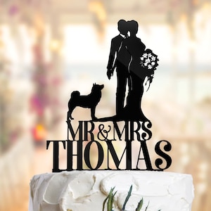 Dog Wedding Cake Topper With Dog, Dog Cake Topper With Dog, Wedding Cake Toppers With Dog, Wedding Topper With Dog, PR025