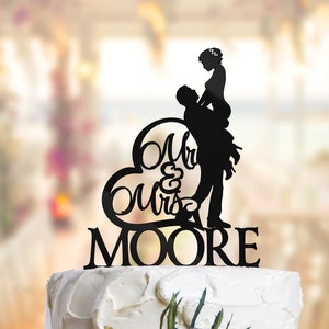 Wedding Cake Topper Groom holds Bride, Cake Topper With Big Heart, Wedding Cake Toppers, Cake Topper for Wedding, PR071