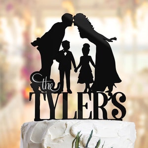 Personalized Family Wedding Cake Topper with Kids