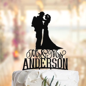 Nurse And Fireman Couple Cake Topper, Firefighter And Nurse Silhouette Wedding Cake Topper, Acrylic Silhouette Cake Topper PR091